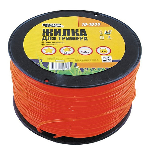Леска для триммера MASTERTOOL 3.00 мм 164 м 1 кг "звезда" 19-1830