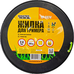 Леска для триммера MASTERTOOL 2.40 мм 174 м 1 кг "квадрат" 19-2424