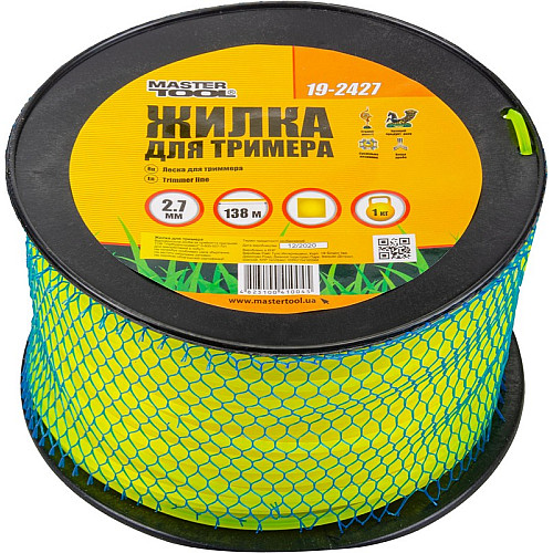 Леска для триммера MASTERTOOL 2.70 мм 138 м 1 кг "квадрат" 19-2427