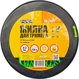 Леска для триммера MASTERTOOL 2.70 мм 138 м 1 кг "квадрат" 19-2427