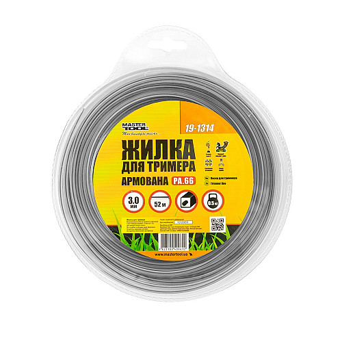 Леска для триммера MASTERTOOL GM Квадрат армированный 3 мм 52 м (19-1314)