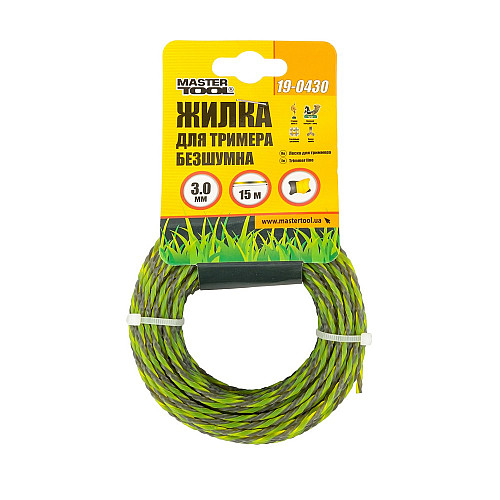 Леска для триммера MASTERTOOL GM Spiral square 3 мм 15 м (19-0430)
