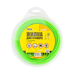 Леска для триммера MASTERTOOL GM квадрат крученный 2 мм 195 м (19-1211)