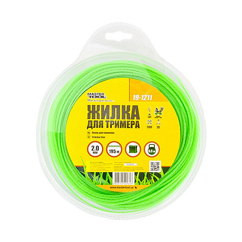 Леска для триммера MASTERTOOL GM квадрат крученный 2 мм 195 м (19-1211)