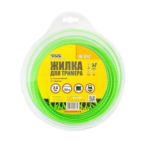 Леска для триммера MASTERTOOL GM Квадрат крученый 2.40 мм 131 м (19-1212)