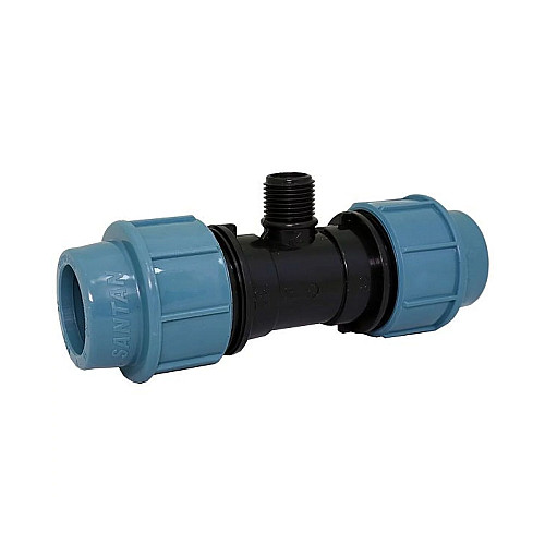 Тройник компрессионный Santan 25х 3/4"н х25