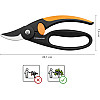 Плоскостной секатор Fiskars с петлей для пальцев P44 111440 (1001534)