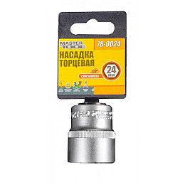 Насадка торцевая MASTERTOOL GM 6-гранная 1/2 24 мм CRV (78-0024)