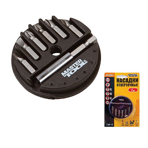Насадки отвёрточные набор 7 штук с держателем MASTERTOOL GM (40-0381)