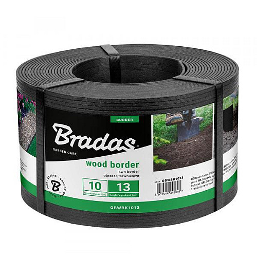 Бордюр Wood Border 130х28 мм 10 м черный Bradas