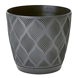 Горшок для цветов Flow-15 1,75 л антрацит с подставкой Form-Plastic
