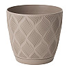 Горшок для цветов Flow-15 1,75 л бежевый с подставкой Form-Plastic