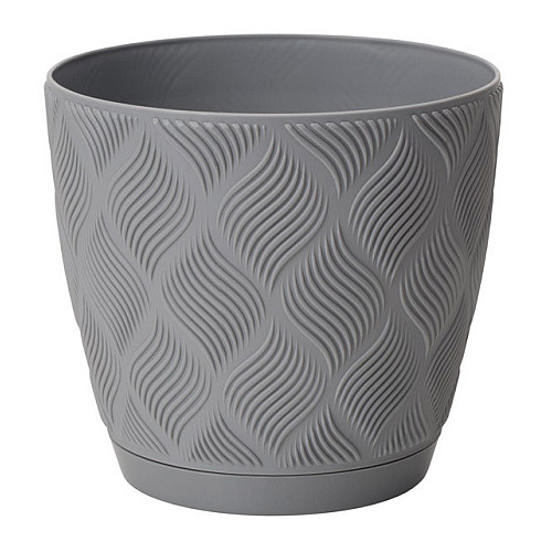 Горшок для цветов Flow-15 1,75 л платина с подставкой Form-Plastic