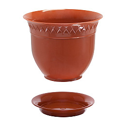 Горщик для квітів LILIA з підставкою 6 л терракотовий Santino