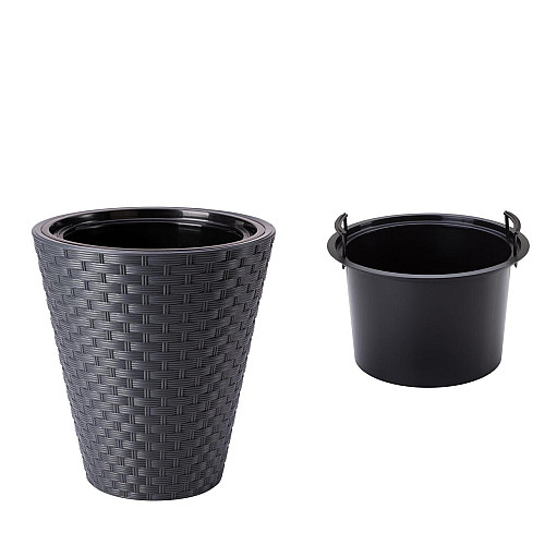 Горшок для цветов Rattana 40 антрацит Form-Plastic