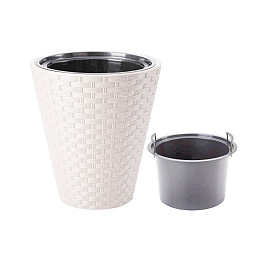 Горшок для цветов Rattana 40 белый Form-Plastic 32 л