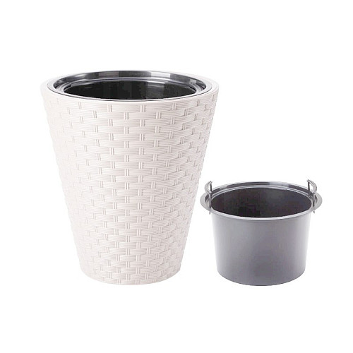 Горшок для цветов Rattana 40 белый Form-Plastic 32 л
