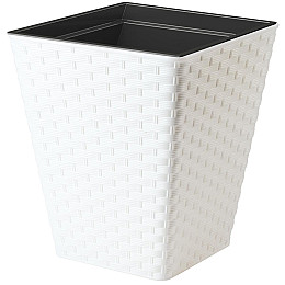 Горшок для цветов Rattana kwadro-30 белый Form-Plastic 20,1 л