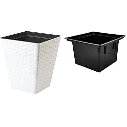 Горщик для квітів Rattana kwadro-30 білий Form-Plastic 20,1 л