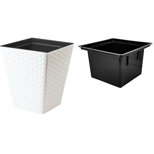 Горшок для цветов Rattana kwadro-30 белый Form-Plastic 20,1 л