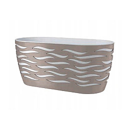 Горшок для цветов Sahara Duo Oval-35 6 л бежевый-белый Form-Plastic