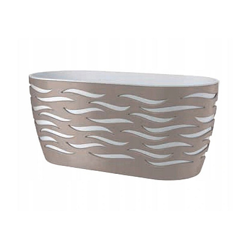 Горшок для цветов Sahara Duo Oval-35 6 л бежевый-белый Form-Plastic