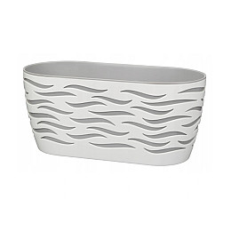 Горшок для цветов Sahara Duo Oval-35 6 л белый-серый Form-Plastic