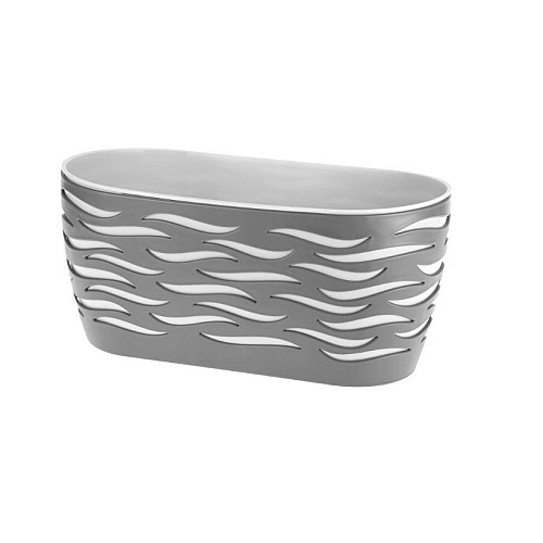 Горшок для цветов Sahara Duo Oval-35 6 л серый-белый Form-Plastic