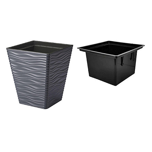 Горшок для цветов Sahara kwadro-30 антрацит Form-Plastic