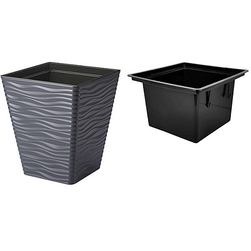 Горшок для цветов Sahara kwadro-40 антрацит Form-Plastic