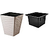 Горшок для цветов Sahara kwadro-40 бежевый Form-Plastic 41 л