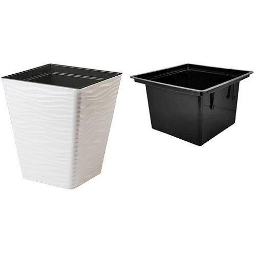 Горшок для цветов Sahara kwadro-40 белый Form-Plastic 41 л