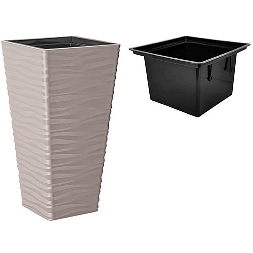 Горшок для цветов Sahara slim kwadro-30 бежевый Form-Plastic