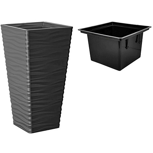 Горшок для цветов Sahara slim kwadro-40 антрацит Form-Plastic
