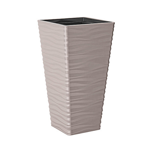Горшок для цветов Sahara slim kwadro-40 бежевый Form-Plastic