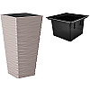 Горшок для цветов Sahara slim kwadro-40 бежевый Form-Plastic