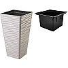 Горшок для цветов Sahara slim kwadro-40 серый Form-Plastic