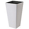 Горшок для цветов Form-Plastic Rattana Slim kvadro-35 белый