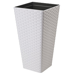 Горшок для цветов Form-Plastic Rattana Slim kvadro-35 белый