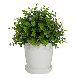 Керамічний горщик Глорія глянцевий 0,5 л Білий ММ-Пласт