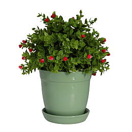 Керамічний горщик Глорія 2 л глянець Оливка ММ-Пласт