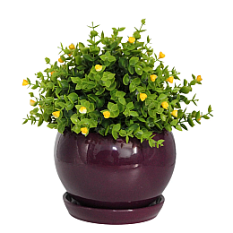 Керамічний горщик Слой 2,5л глянець Баклажан ММ-Пласт