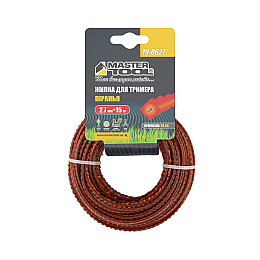 Леска для триммера "Піранья" армована 2.70 мм 15 м зубчастий квадрат MASTERTOOL