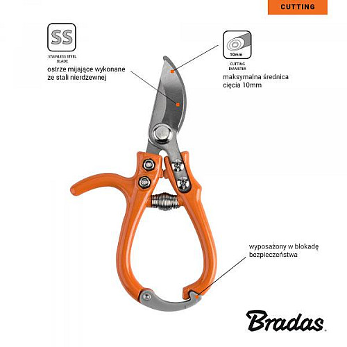 Секатор садовый для цветов V-SERIES-D Bradas