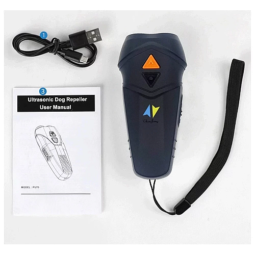 Відлякувач собак Ultrasonic PU70 з ліхтариком і функцією дресирування (2098547083)