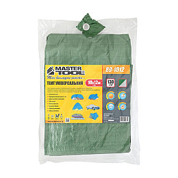 Тент MASTERTOOL GM 10х12 м двусторонний 130 г/м² хаки/серебро (89-1012)