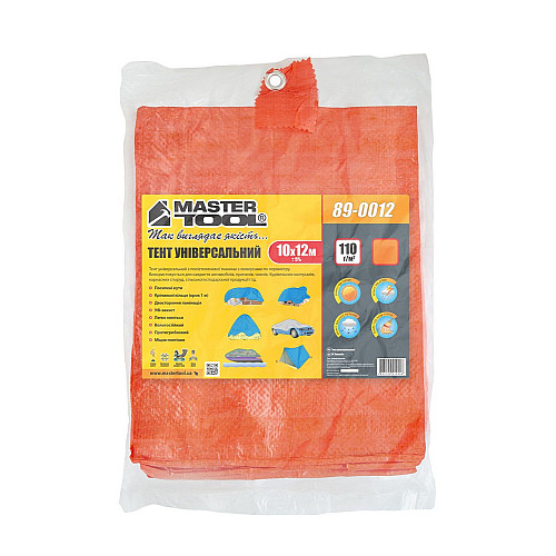 Тент MASTERTOOL GM 10х12 м 110 г/м² оранжевый (89-0012)