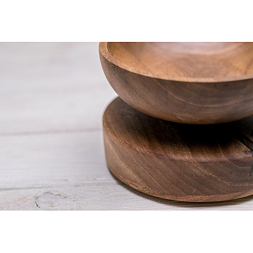 Декоративный деревянный вазон с пиалой ecoWalnut