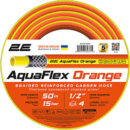 Шланг длинный садовый для полива 1/2 2E AquaFlex 50 м Orange