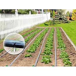 Капельна стрічка еміттерна для поливу рослин GOLDEN DRIP 100 м Чорна